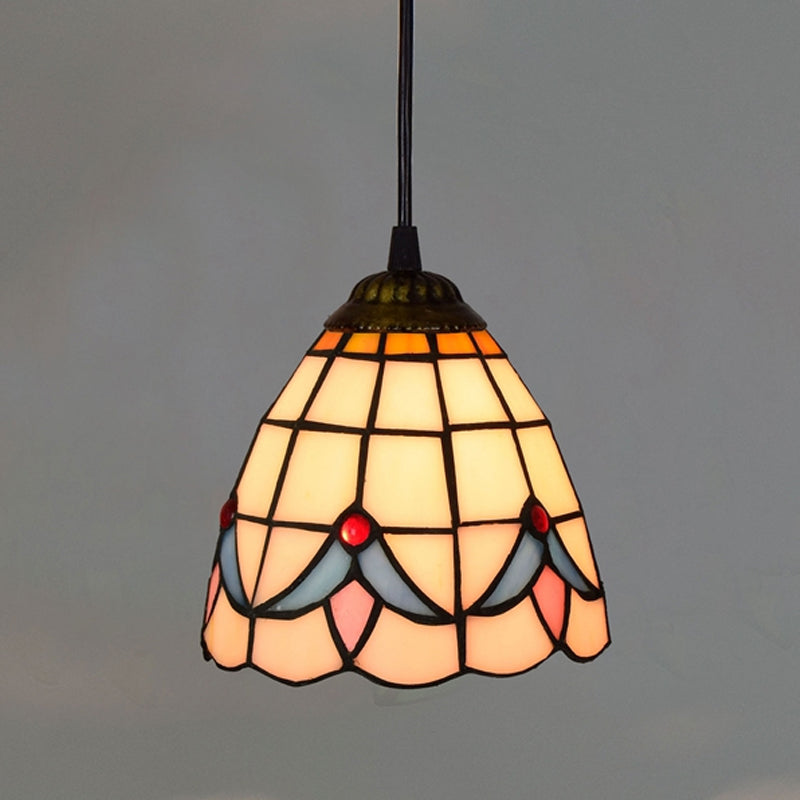 Luz de colgante colgante sombreado de arte manchado de vidrio de colgante de colgante de estilo Tiffany