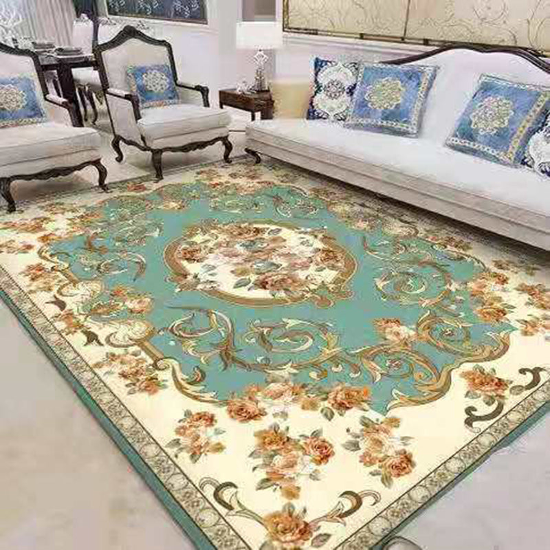 Tapis de fleur en polyester en polyester rouge