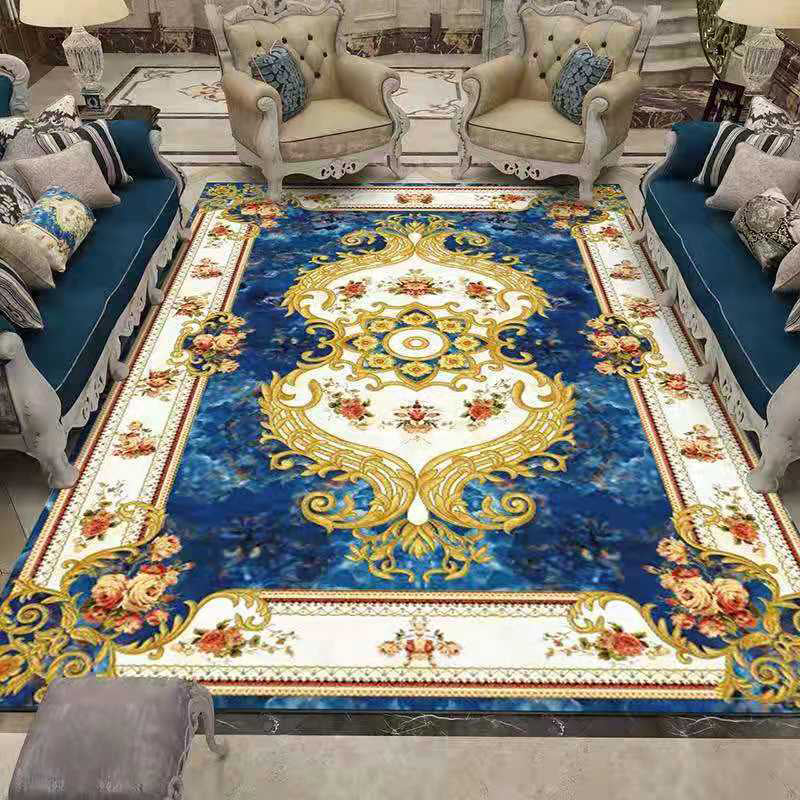 Tapis de fleur en polyester en polyester rouge