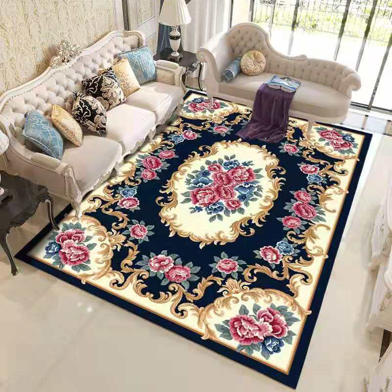 Tapis de fleur en polyester en polyester rouge