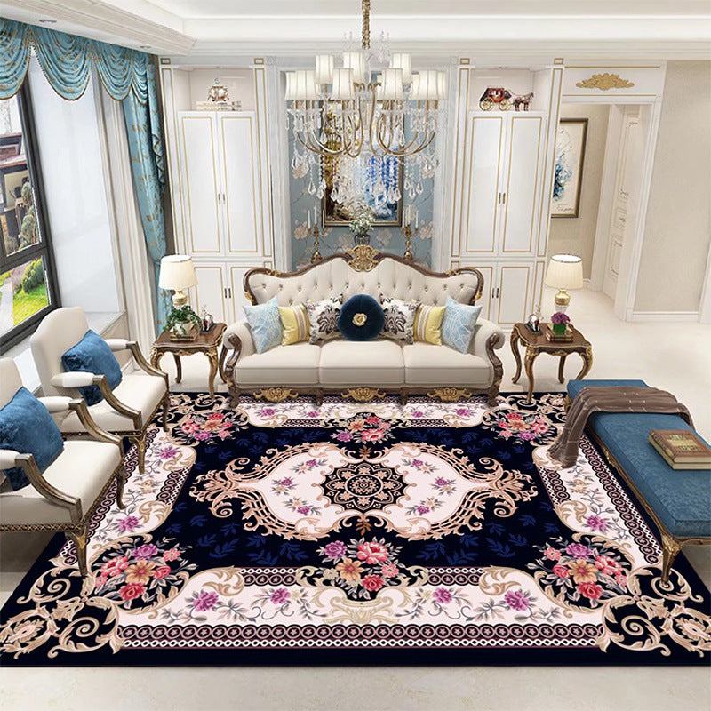 Tapis intérieur à imprimé floral du milieu du siècle