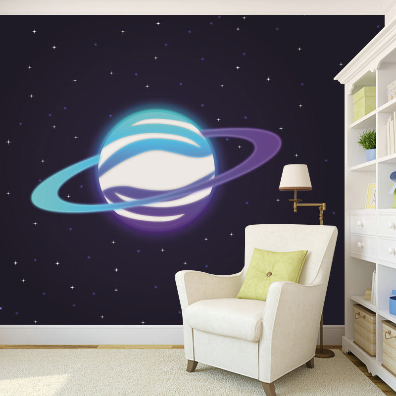 Modern Cosmic Planet Removable Wall Mural for Children's Bedroom, Water Resistant