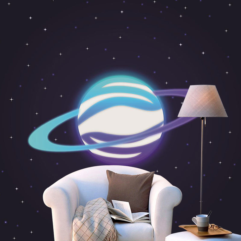 Modern Cosmic Planet Removable Wall Mural for Children's Bedroom, Water Resistant