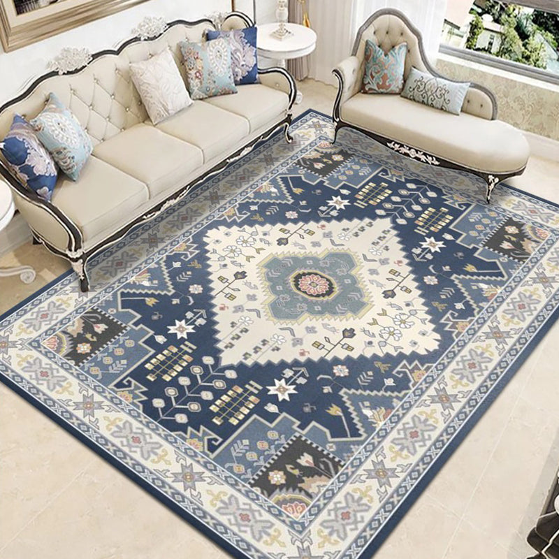 Moroccan Southwestern Print Rug Polyester Carpet Stain Resistant Area Carpet for Home Decoration