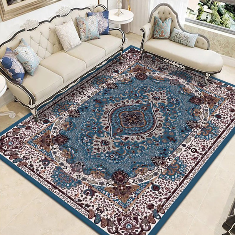 Moroccan Southwestern Print Rug Polyester Carpet Stain Resistant Area Carpet for Home Decoration