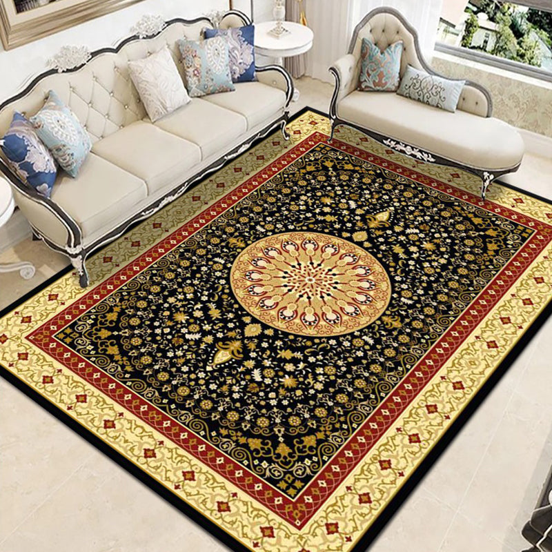 Moroccan Southwestern Print Rug Polyester Carpet Stain Resistant Area Carpet for Home Decoration