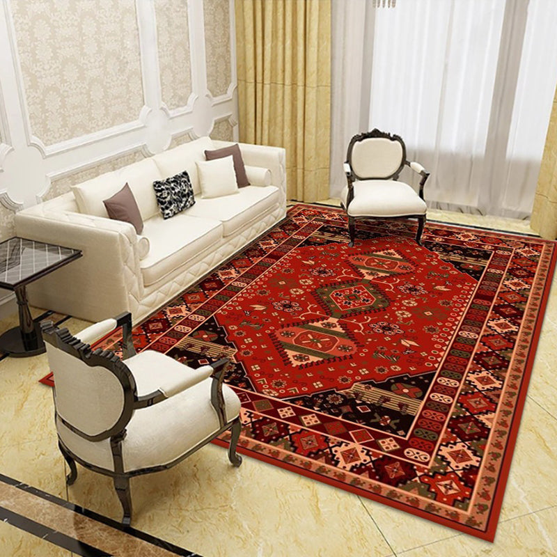 Moroccan Southwestern Print Rug Polyester Carpet Stain Resistant Area Carpet for Home Decoration