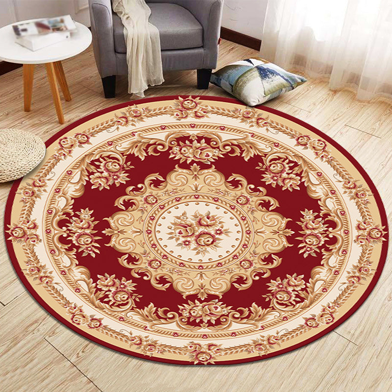 Tapis graphique traditionnel brun clair tapis de support sans glissement pour décoration intérieure