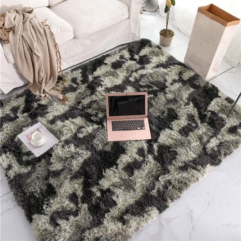 Modern Leopard Print Rug Polyester Shag Indoor Carpet Non-Slip Backing Area Rug for Living Room