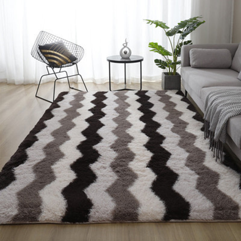 Tapis à imprimé léopard moderne Polyester Shag Intérieur Tapis sans glissement.