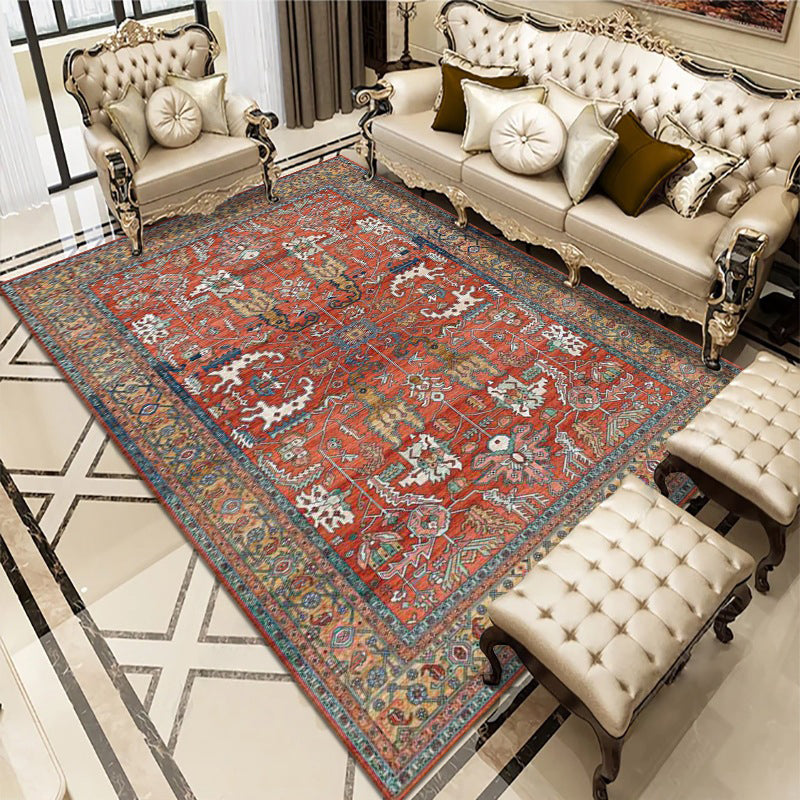 Tapis floral vintage Polyester tapis classique antidérapant un tapis intérieur de support pour décoration intérieure
