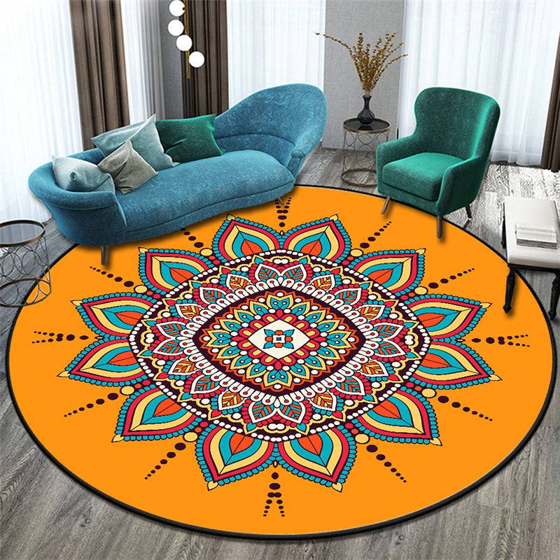 Morocco Floral Pattern Area Carpet Polyester Area Rug Stain Resistant Rug for Home Decor