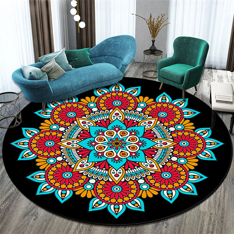 Morocco Floral Pattern Area Carpet Polyester Area Rug Stain Resistant Rug for Home Decor