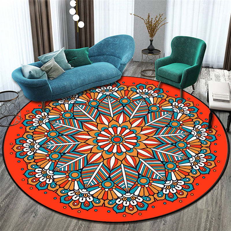 Morocco Floral Pattern Area Carpet Polyester Area Rug Stain Resistant Rug for Home Decor