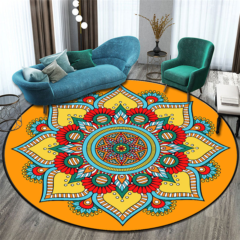 Morocco Floral Pattern Area Carpet Polyester Area Rug Stain Resistant Rug for Home Decor