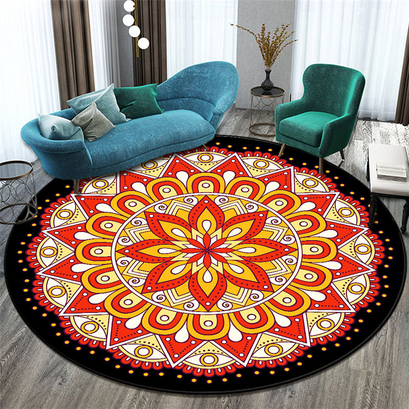 Morocco Floral Pattern Area Carpet Polyester Area Rug Stain Resistant Rug for Home Decor