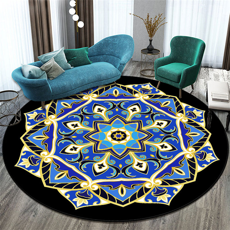 Stylish Morocco Rug Floral Pattern Polyester Area Rug Non-Slip Backing Area Carpet for Living Room