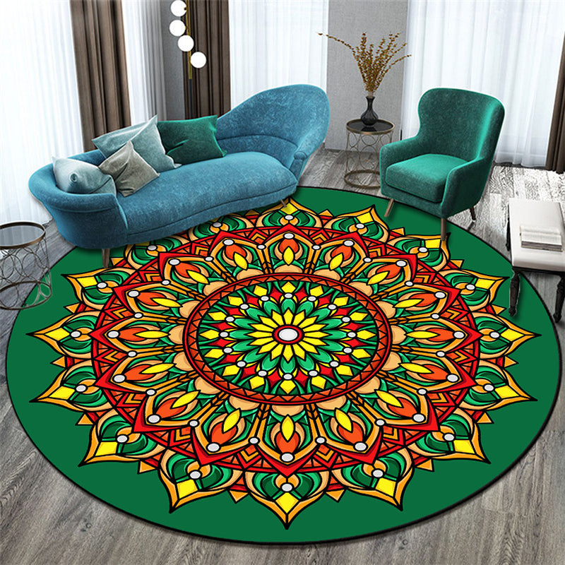 Stylish Morocco Rug Floral Pattern Polyester Area Rug Non-Slip Backing Area Carpet for Living Room