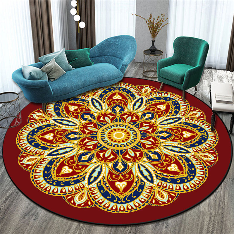 Stylish Morocco Rug Floral Pattern Polyester Area Rug Non-Slip Backing Area Carpet for Living Room