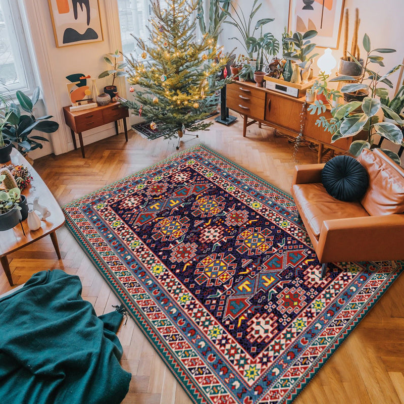 Área de Marruecos tradicional alfombra marrón área de poliéster alfombra resistente manchas para sala de estar para sala de estar