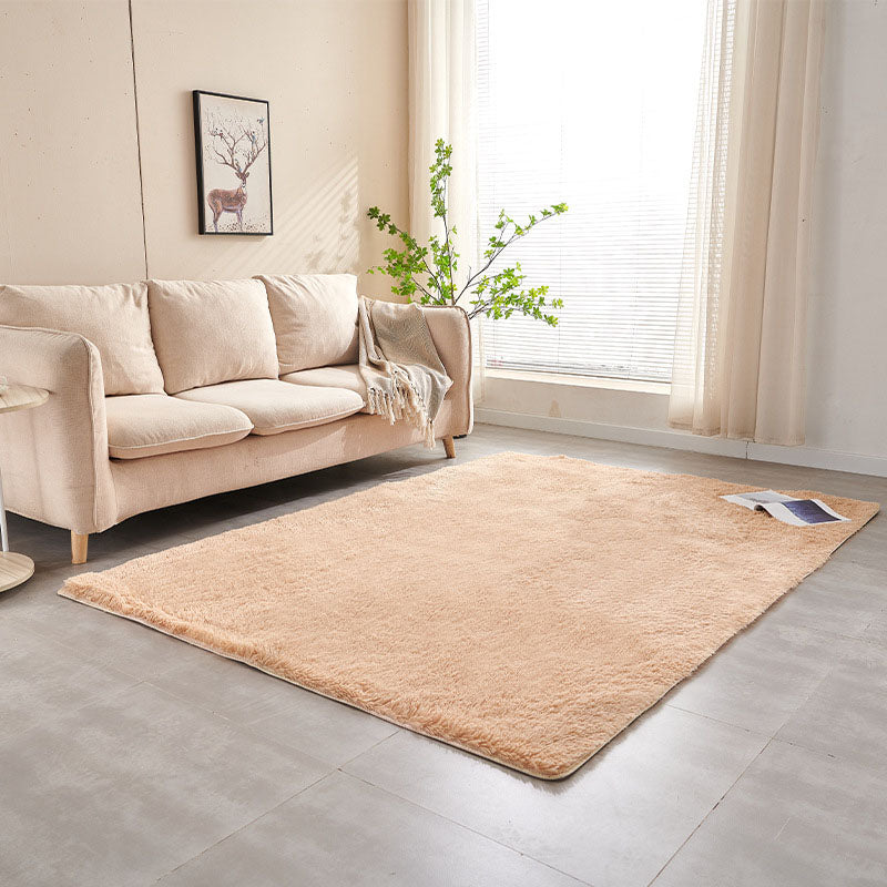 Comfort Solid Shag Carpet Polyester Indoor Rug Non-Slip Backing Carpet for Living Room