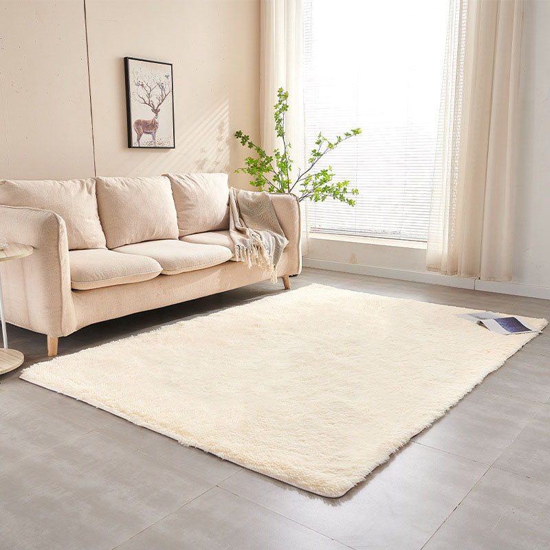 Comfort Solid Shag Carpet Polyester Indoor Rug Non-Slip Backing Carpet for Living Room