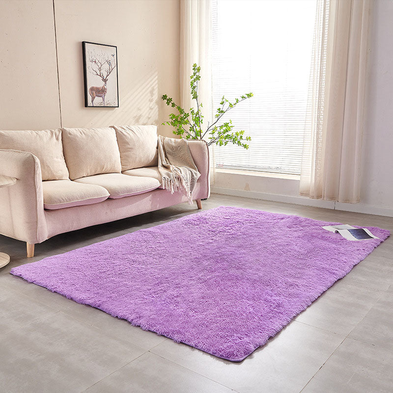 Confort Solid Shag Carpet Polyester Raping Indoor Tapis de support sans glissement pour le salon