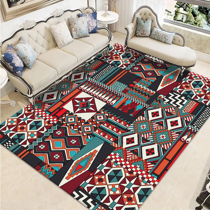 Tapis de décoration de la maison marocaine Southwestern Modèle Rapis intérieur Polyester Tacler la zone de la zone résistante