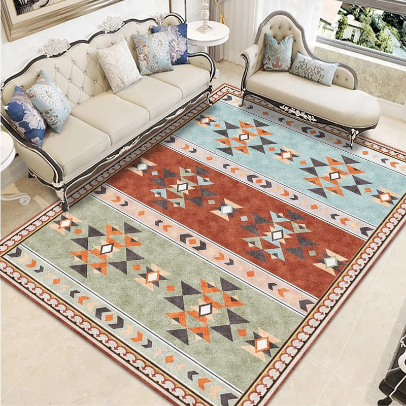 Moroccan Home Decoration Rug Southwestern Pattern Indoor Rug Polyester Stain Resistant Area Carpet