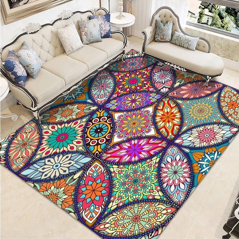 Moroccan Home Decoration Rug Southwestern Pattern Indoor Rug Polyester Stain Resistant Area Carpet