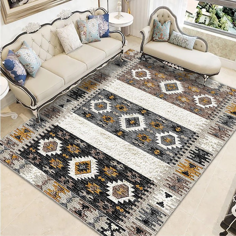 Tapis de décoration de la maison marocaine Southwestern Modèle Rapis intérieur Polyester Tacler la zone de la zone résistante