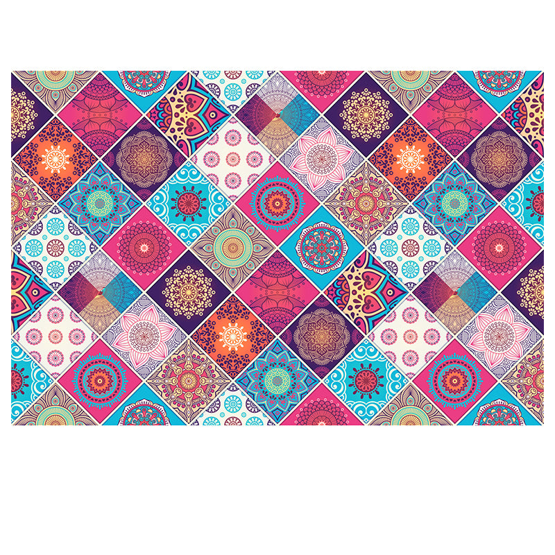 Blauw Marokko gebied tapijt geometrisch patroon polyester gebied tapijt niet-slip achterste tapijt voor huisdecoratie