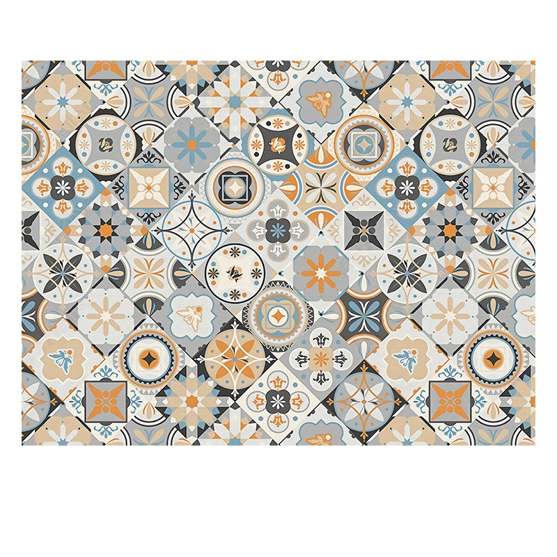 Área azul de Marruecos Alfombras Patrón geométrico Área de poliéster Alfombra Alfombra de respaldo sin deslizamiento para decoración del hogar