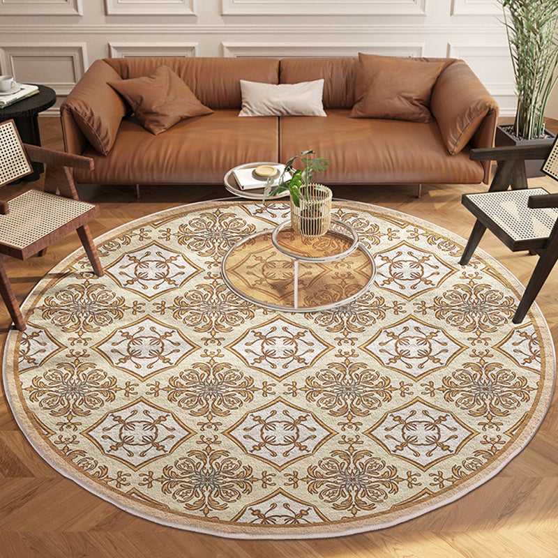Abrikoos vintage tapijt Marokko polyester gebied tapijt gemakkelijk verzorgbaar wastideedekweerpas voor woningdecoratie