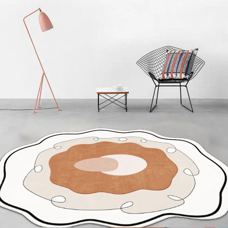 Orange einfacher Teppich mischte festen Farbteppich nicht rutschfestem Rückenteppich für Wohnzimmer