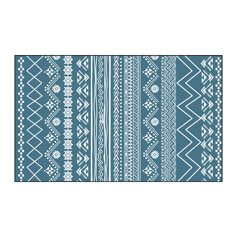 Moroccan Southwestern Print Rug Polyester Carpet Non-Slip Backing Area Rug for Living Room