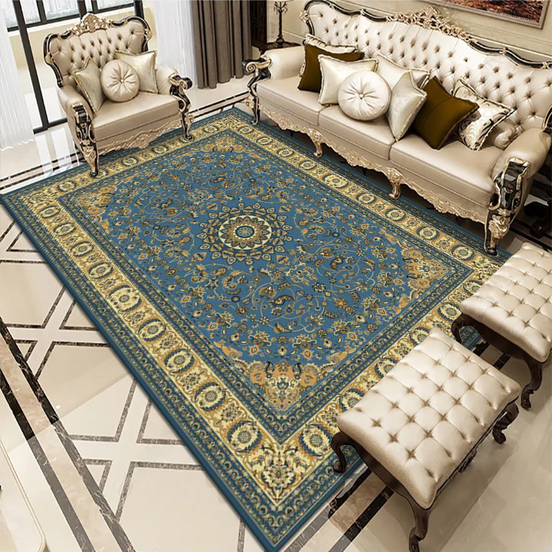 Tapis intérieur antique tapis traditionnel à imprimé floral tapis résistant à la tache pour le salon