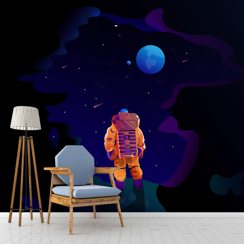 Modern Cosmic Illustration Mural Personalized Size Wall Covering for Sleeping Room
