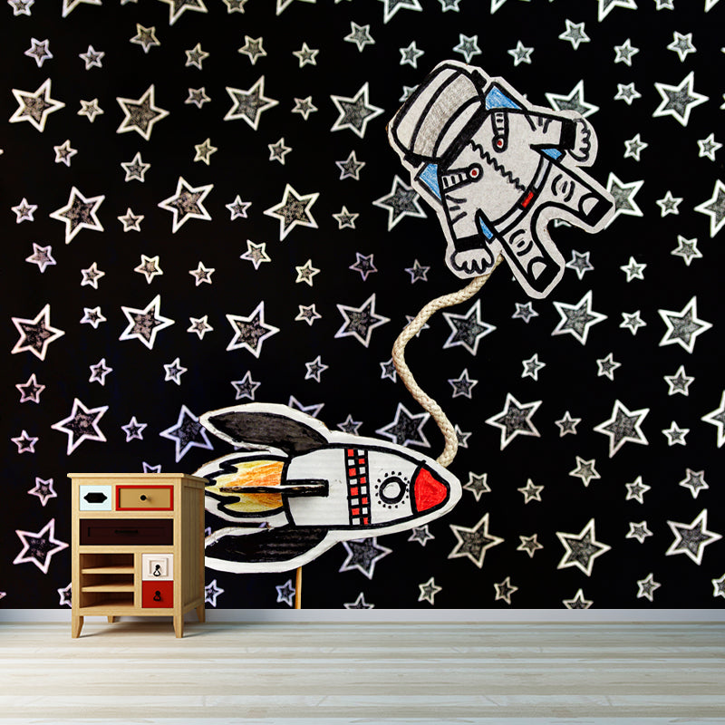 Modern Cosmic Illustration Mural Personalized Size Wall Covering for Sleeping Room