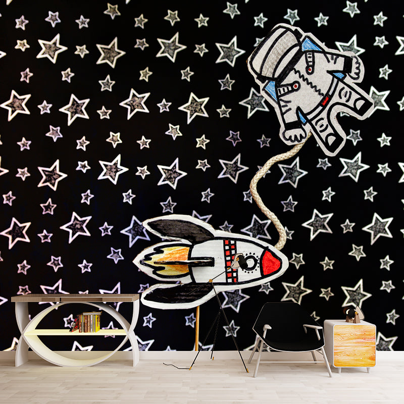 Modern Cosmic Illustration Mural Personalized Size Wall Covering for Sleeping Room