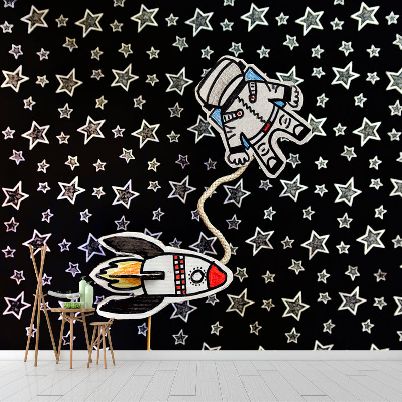 Modern Cosmic Illustration Mural Personalized Size Wall Covering for Sleeping Room