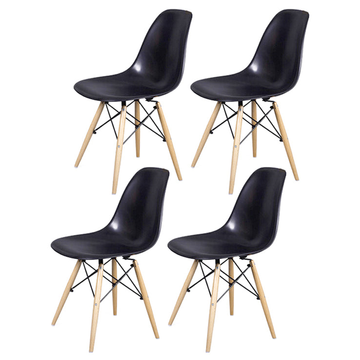 Chaise latéral de style glam glamour Plastique en plastique chaise latéral avec des cuisses de bois