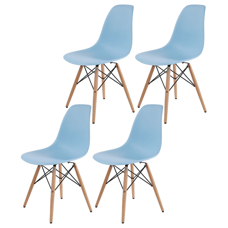 Chaise latéral de style glam glamour Plastique en plastique chaise latéral avec des cuisses de bois