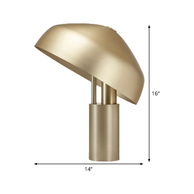 Modernism Domed Task Lighting Metal 1 Head Reading Book Light in Gold for Study