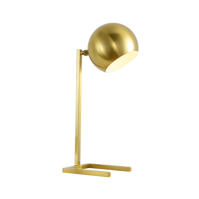 Spherical Task Lighting Modernist Metal 1 Bulb Reading Book Light in Gold for Study