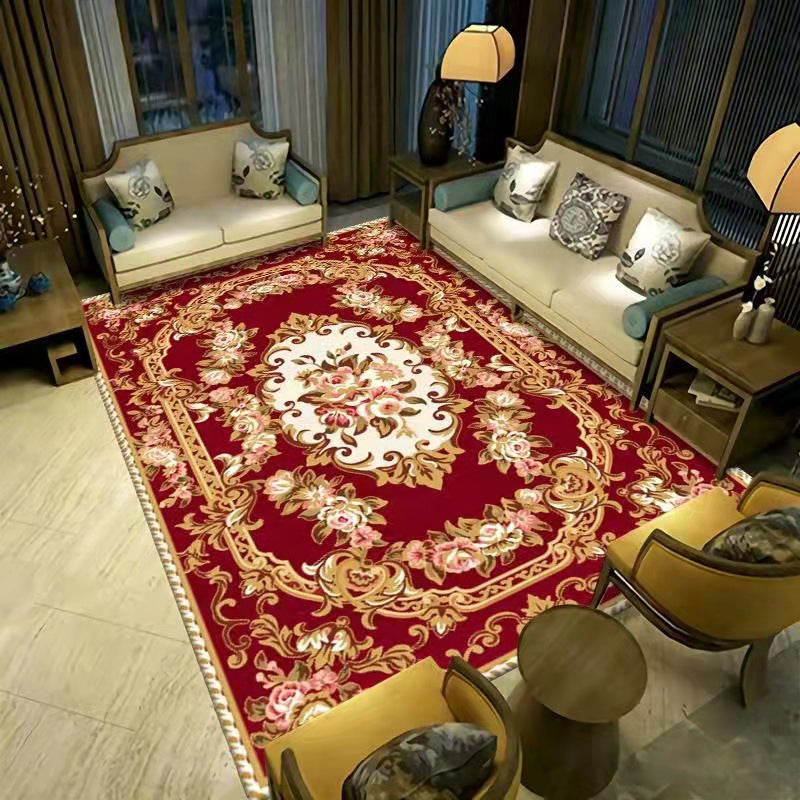 Tapis à imprimé à fleurs récupéré Polyester Area Tapis Tacon résistant au tapis Rison intérieur pour décoration domestique