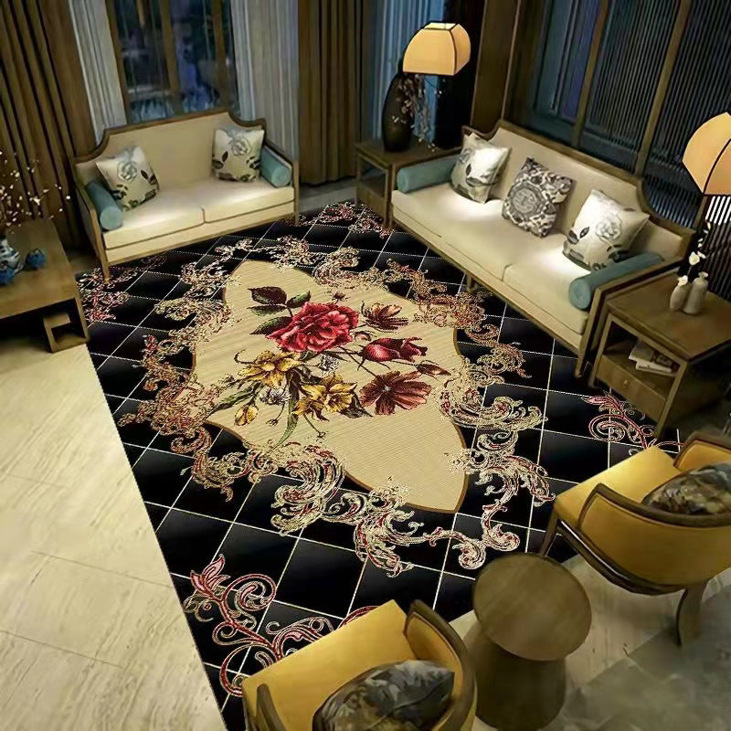 Teruggewonnen bloemenprint tapijt polyester gebied tapijt vlekbestendig binnenvleed voor woningdecoratie