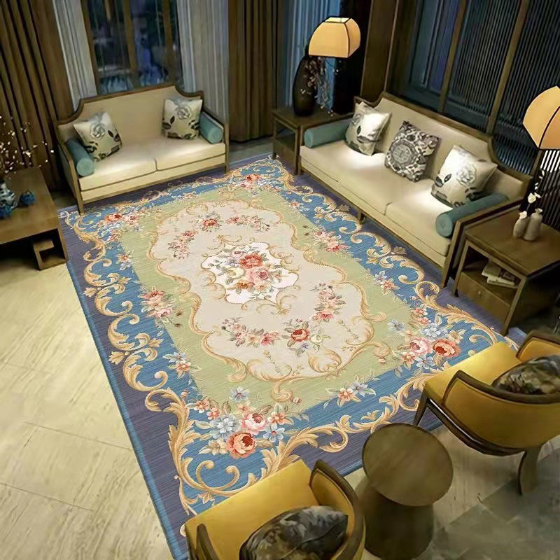 Victoria Floral Design Raping Polyester Area Tapis tapis non glisser le tapis intérieur pour décoration de la maison