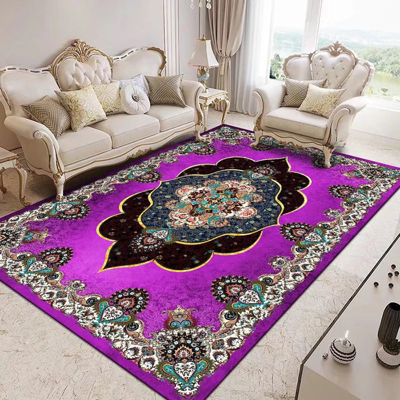 Traditonal brun tapis polyester motif graphic zone tapis tacon résistant aux taches pour décoration intérieure