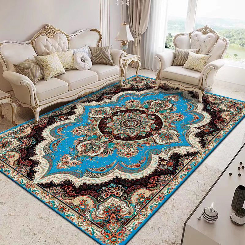 Traditonal brun tapis polyester motif graphic zone tapis tacon résistant aux taches pour décoration intérieure